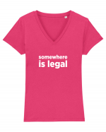 somewhere is legal Tricou mânecă scurtă guler V Damă Evoker