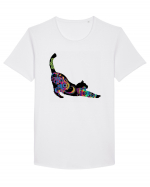 Tattooed Cat Tricou mânecă scurtă guler larg Bărbat Skater