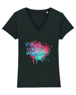 ARTIST Tricou mânecă scurtă guler V Damă Evoker
