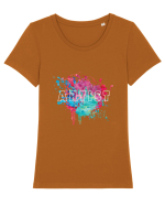 ARTIST Tricou mânecă scurtă guler larg fitted Damă Expresser