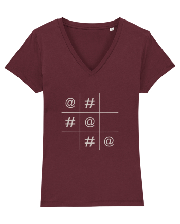 Modern X și O Burgundy