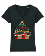 Merry Quarantine Christmas Tricou mânecă scurtă guler V Damă Evoker