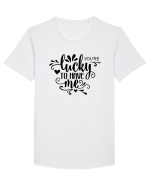 Ești norocos să mă ai Tricou mânecă scurtă guler larg Bărbat Skater