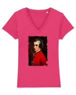 Wolfgang Amadeus Mozart Tricou mânecă scurtă guler V Damă Evoker