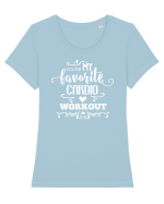 Tu ești SEXercițiul meu favorit! Tricou mânecă scurtă guler larg fitted Damă Expresser