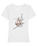 cotton Tricou mânecă scurtă guler larg fitted Damă Expresser