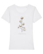 bumbac Tricou mânecă scurtă guler larg fitted Damă Expresser