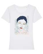 ochi albastri Tricou mânecă scurtă guler larg fitted Damă Expresser