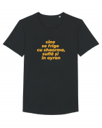 Cine se frige cu shaorma, suflă și în ayran Tricou mânecă scurtă guler larg Bărbat Skater