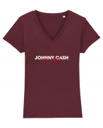 Johnny Cash - no cash Tricou mânecă scurtă guler V Damă Evoker