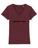 Johnny Cash - no cash Tricou mânecă scurtă guler V Damă Evoker