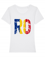 Romania 1 Decembrie 1918 Tricolor Tricou mânecă scurtă guler larg fitted Damă Expresser