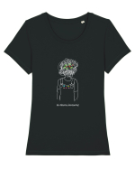 Think coffee! Tricou mânecă scurtă guler larg fitted Damă Expresser