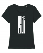 Hate / Love Tricou mânecă scurtă guler larg fitted Damă Expresser