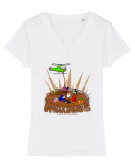 Impasta AMONG US  Tricou mânecă scurtă guler V Damă Evoker