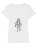 Ocupat Tricou mânecă scurtă guler V Damă Evoker