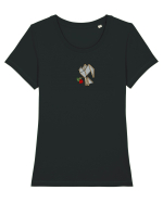 Flying coffee Tricou mânecă scurtă guler larg fitted Damă Expresser