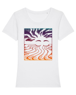 Priviri în mare Tricou mânecă scurtă guler larg fitted Damă Expresser