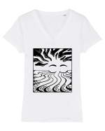 Priviri în mare Tricou mânecă scurtă guler V Damă Evoker