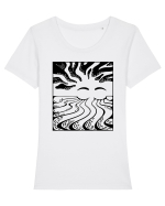 Priviri în mare Tricou mânecă scurtă guler larg fitted Damă Expresser