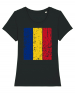 Romania 1 Decembrie 1918 Tricolor Tricou mânecă scurtă guler larg fitted Damă Expresser