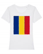 Romania 1 Decembrie 1918 Tricolor Tricou mânecă scurtă guler larg fitted Damă Expresser