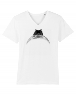 CatSide of the Moon Tricou mânecă scurtă guler V Bărbat Presenter