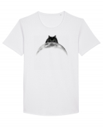 CatSide of the Moon Tricou mânecă scurtă guler larg Bărbat Skater