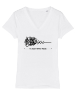 Procesul de design Tricou mânecă scurtă guler V Damă Evoker