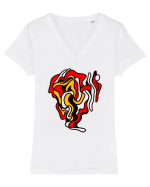 Culori Tricou mânecă scurtă guler V Damă Evoker