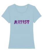 Purple ARTIST Tricou mânecă scurtă guler larg fitted Damă Expresser