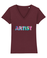 Coloured ARTIST Tricou mânecă scurtă guler V Damă Evoker