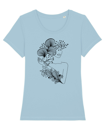 Silueta Floral Black Sky Blue