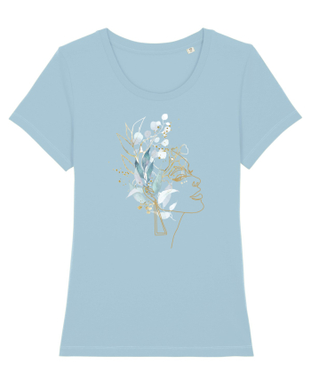 Floral Head Feminin Sky Blue