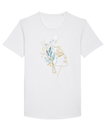 Floral Head Feminin Tricou mânecă scurtă guler larg Bărbat Skater