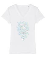 Silueta Fashion Blue Tricou mânecă scurtă guler V Damă Evoker