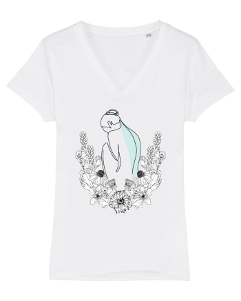 Silueta in Flori Feminin White
