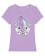 Silueta in Flori Feminin Tricou mânecă scurtă guler larg fitted Damă Expresser