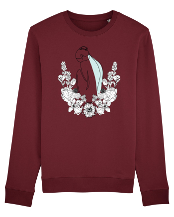 Silueta in Flori Feminin Burgundy