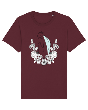 Silueta in Flori Feminin Burgundy