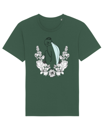 Silueta in Flori Feminin Bottle Green