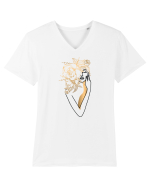 Silueta FLoral Gold Tricou mânecă scurtă guler V Bărbat Presenter