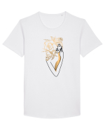Silueta FLoral Gold Tricou mânecă scurtă guler larg Bărbat Skater