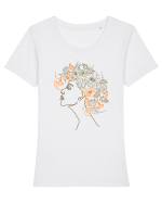 Floral Hair Tricou mânecă scurtă guler larg fitted Damă Expresser