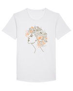 Floral Hair Tricou mânecă scurtă guler larg Bărbat Skater