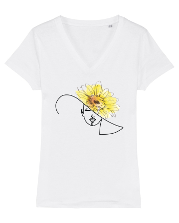 Sunflower Head Feminin White