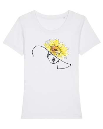 Sunflower Head Feminin White