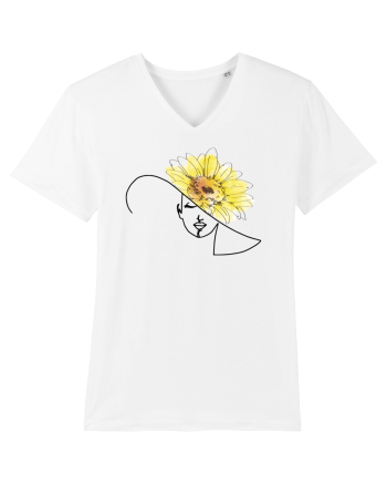 Sunflower Head Feminin White
