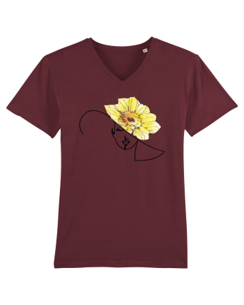 Sunflower Head Feminin Burgundy