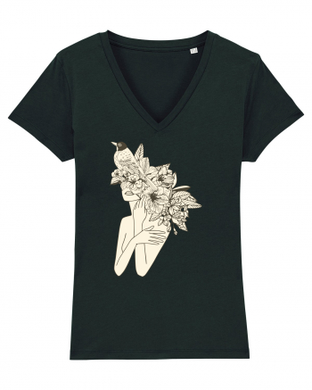 Bird Floral Head Feminin Black